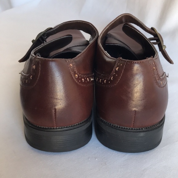 Men’s brown monk strap dress shoes, size 8.5 - Picture 5 of 9
